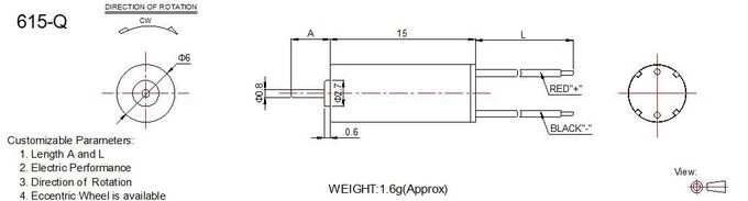 高性能血圧ポンプのための小型DCモーター3v 1.5v 6mm直径