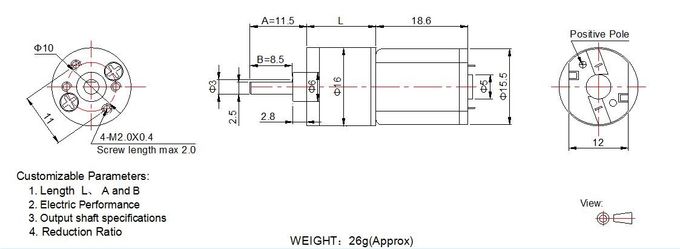証明される小さいDCギヤ モーター6v 16mm直径の拍車の金属の変速機ISO 9001